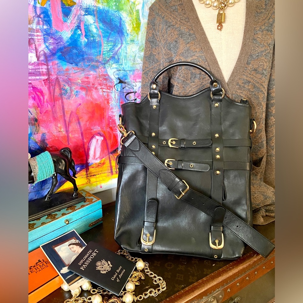 Fab Black SONY Tote Bag Carryon Crossbody Purse NWOT Laptop Fashion Essential 🖤